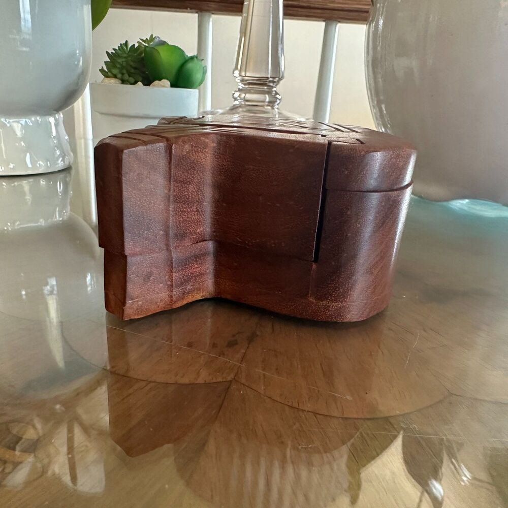 Vintage Hand Carved Wooden Camel Puzzle Trinket Box, Jewelry or Secret Stash Box - Picture 6 of 7